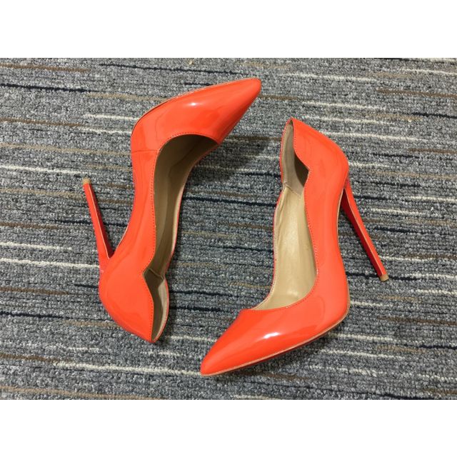 Christian Louboutin Hot Chick Pumps 100 mm Patent Leather Orange