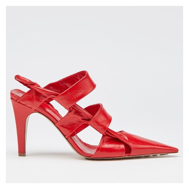 Bottega Veneta BV Point Slingback Sandals Red Lambskin