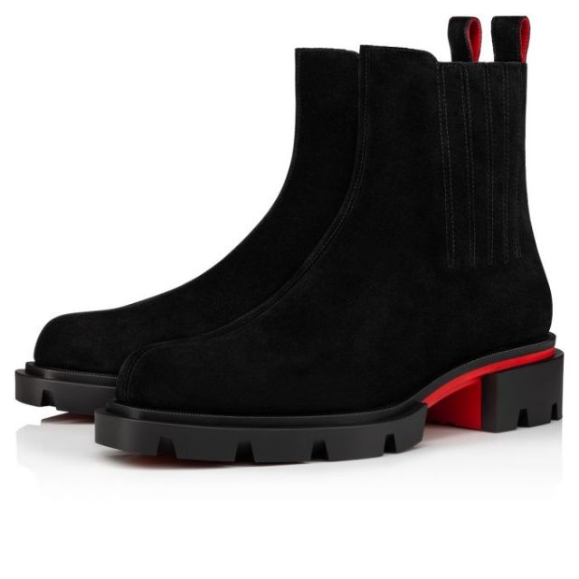 Christian Louboutin Cheney Walk Ankle Boots Suede Black