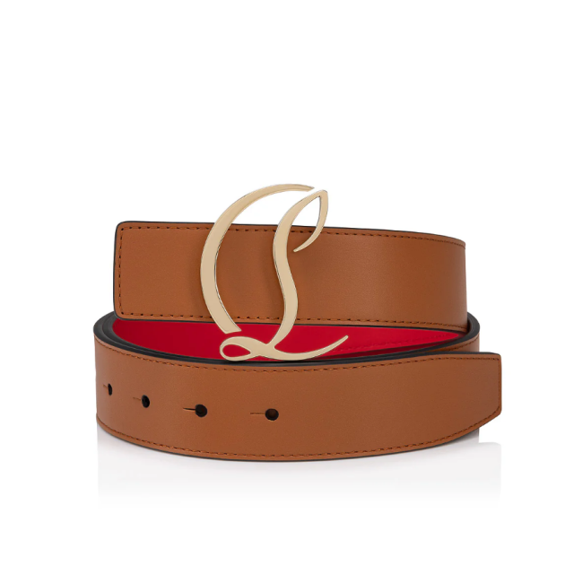 Christian Louboutin Cl Logo Belt Women 35mm Leather Cuoio Brown