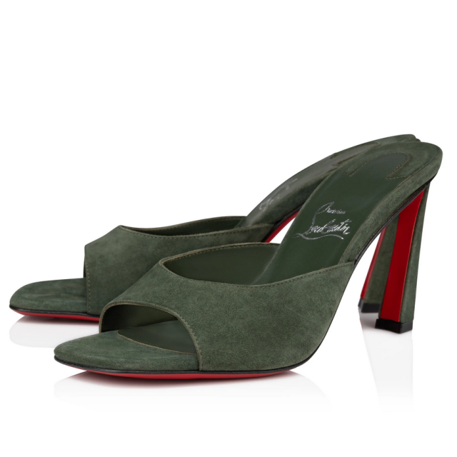 Christian Louboutin Condora Mule 85mm Veau Velours Tennessee Green