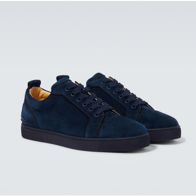 Christian Louboutin Fun Louis Junior Low-top Sneakers Veau Velours Navy Blue