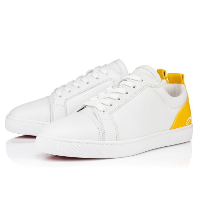 Christian Louboutin Fun Louis Junior Sneakers Calf Leather White Yellow