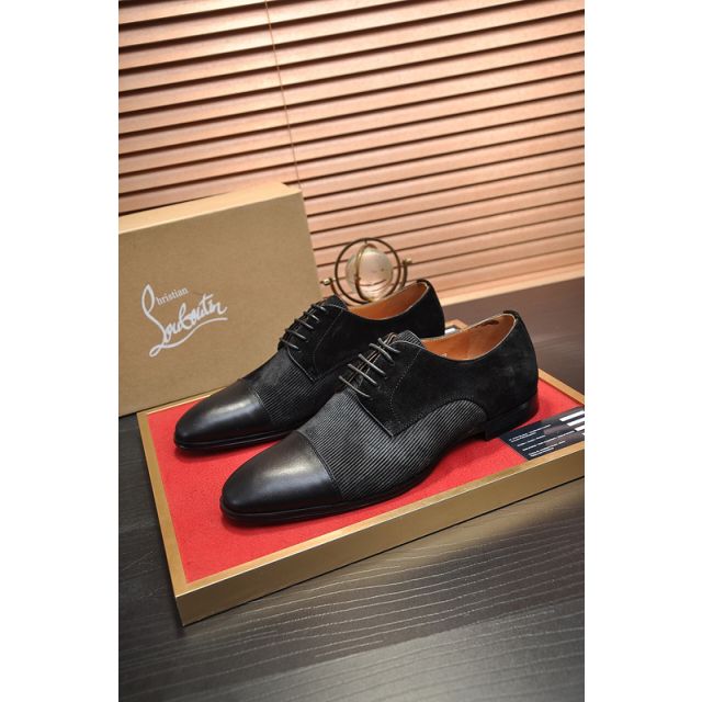 Christian Louboutin Greggo Oxford Calf Leather and Suede Black