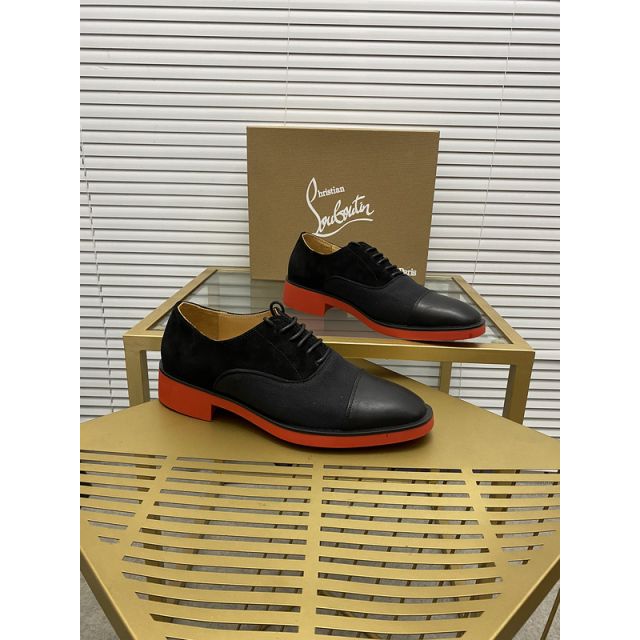 Christian Louboutin Greggo RXL Oxford Calf Leather and Velvet Black