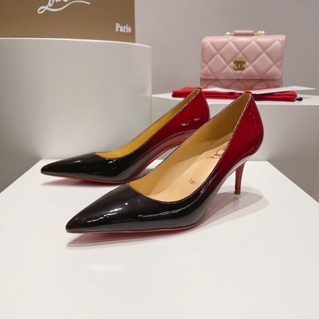 Christian Louboutin Kate Pumps 70 mm Patent Leather Black Red