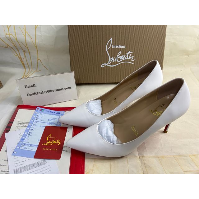 Christian Louboutin Kate Pumps 85mm Nappa Leather White