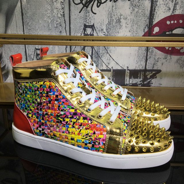 Christian Louboutin Lou Spike Orlato High-top Sneakers Leather Multicolor