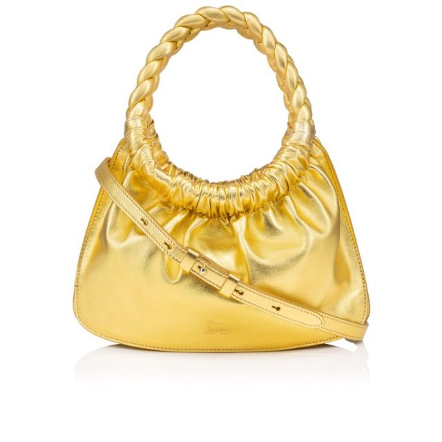 Christian Louboutin Loubibraid Top Handle Bag  Iridescent Nappa Leather Gold