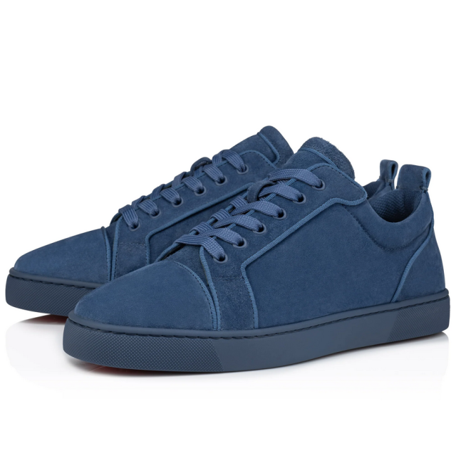 Christian Louboutin Louis Junior Low-top Sneakers Veau Velours Blue