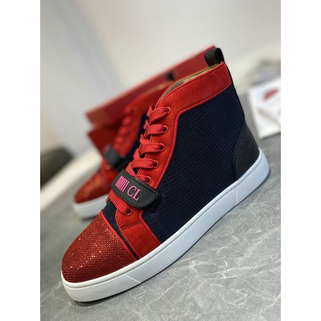 Christian Louboutin Louis Orlato Vs Flat Trico Men Sneakers Black Red