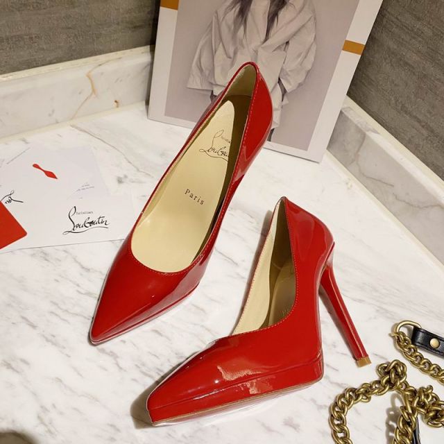 Christian Louboutin Pigalle Plato Pumps 100mm Patent Leather Red