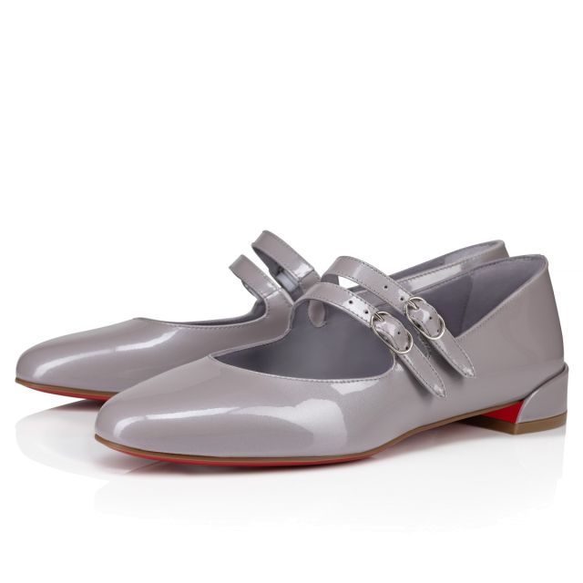 Christian Louboutin Sweet Jane Ballerina Flats Metallic Patent Calf Leather Mauve