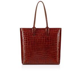 Christian Louboutin Cabata Tote Bag Alligator Embossed Calf Leather Acajou