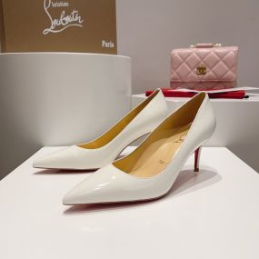 Christian Louboutin Kate 70 mm Pumps Patent Calf Leather White