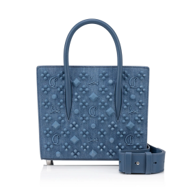 Christian Louboutin Paloma Mini Tote Bag Denim Blue Fabric