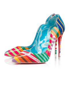 Christian Louboutin Pumps Hot Chick 100 mm Multi/lin Blue-white Patent leather