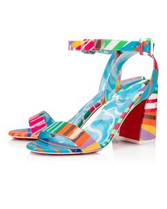 Christian Louboutin Pumps Iriza 100 mm Multi/lin Blue-White Patent Leather