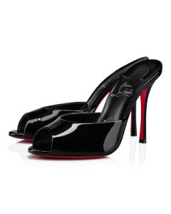 Christian Louboutin Pumps 100 mm Black/lin Black Patent Calf Sandal