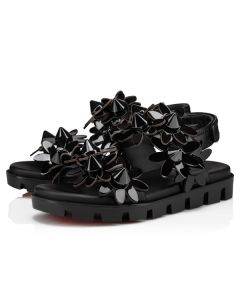 Christian Louboutin Black/black Patent Leather Sandal