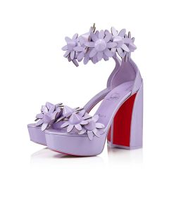 Christian Louboutin 130 mm  Lilac Smoke/lin Lilac Smoke Patent Leather Sandal