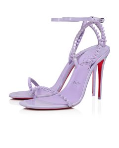 Christian Louboutin 100 mm Lilac Smoke/lin Lilac Smoke Patent Leather Sandal