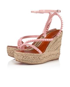 Christian Louboutin 120 mm Rosy/rosy/lin Rosy/naturel Patent Leather Sandal