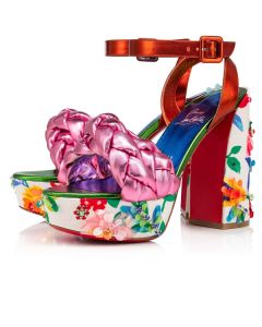 Christian Louboutin 130 mm Vers Multi/lin Alize Leather Sandal