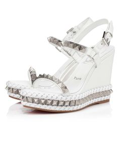 Christian Louboutin 110 mm Bianco/lin Bianco Calf Sandal