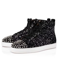 Christian Louboutin Lou Spikes  Black/silver Velvet