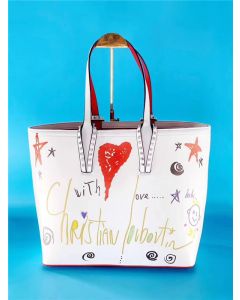 Christian Louboutin Multi/White Print Calf Tote Bag