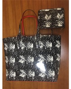 Christian Louboutin Black-white/black Print Tote Bag