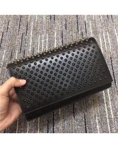 Christian Louboutin Paloma Clutch Calf Leather and Spikes Black