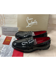 Christian Louboutin No Penny Loafers Patent Calf Black