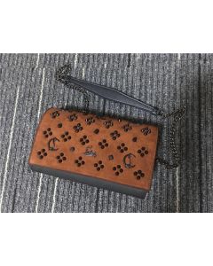 Christian Louboutin Brown/Black Rivet Calf Cross Body Bag