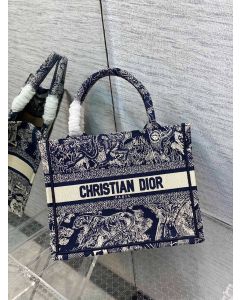 Dior Book Tote Blue Toile de Jouy Reverse Embroidery