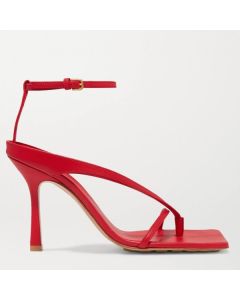 Bottega Veneta Ankle-strap Stretch Sandals Red Leather