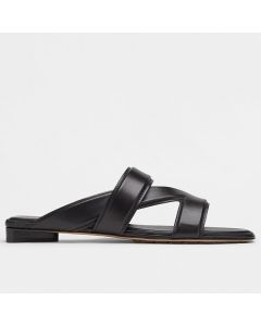 Bottega Veneta Band Slides Black Lambskin