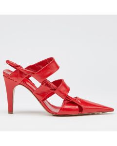 Bottega Veneta BV Point Slingback Sandals Red Lambskin