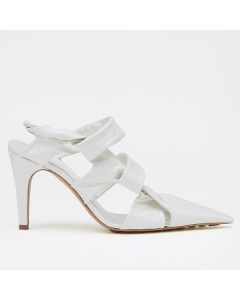 Bottega Veneta BV Point Slingback Sandals White Lambskin