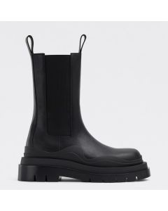 Bottega Veneta BV Tire Chelsea Boots Black Calfskin