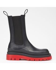 Bottega Veneta BV Tire Chelsea Boots Red Outsole