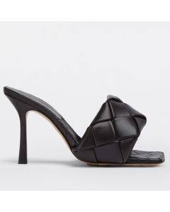 Bottega Veneta Lido Sandals Black Intrecciato Leather