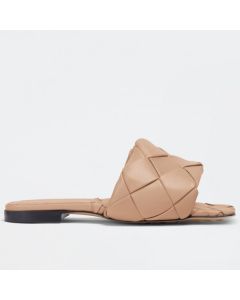 Bottega Veneta Lido Slides Beige Intreccio Lambskin