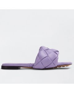 Bottega Veneta Lido Slides Lavender Intreccio Lambskin