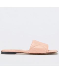 Bottega Veneta Rubber Lido Slides Peachy Lambskin