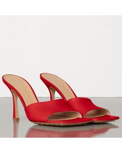 Bottega Veneta Stretch Mules 90mm Red Lambskin