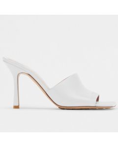 Bottega Veneta Stretch Mules 90mm White Lambskin