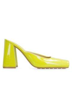 Bottega Veneta Tower Mules Yellow Patent Calfskin