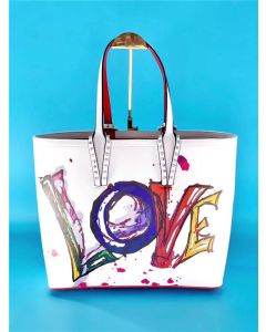 Christian Louboutin Bianco-Multi/White Calf Tote Bag